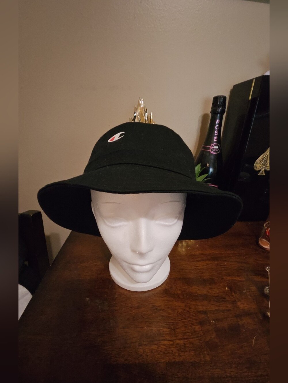 Champion Twill Boonie Black Bucket Hat with Logo - Women Accessories